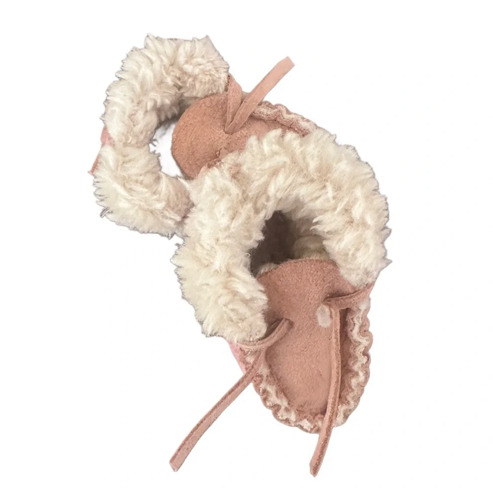 Pink Handmade Leather Baby Moccasins